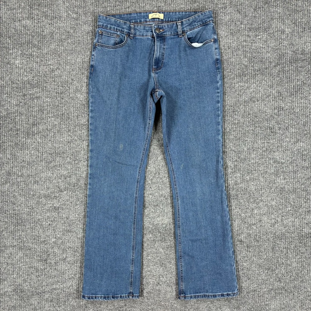 Blue Mountain Womens Bootcut Jeans Size 12 Medium Wash Stretch Mid Rise